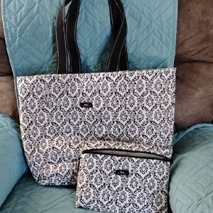 Scout Black and White Patterned Tote Bag Set